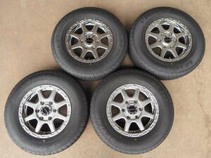 N235　送料無料　マナレイ　6Jx15 +33 PCD139.7 6穴　195/80R15 107/105N　4本9分山　オフパフォーマーRT8　JWL-T　200系ハイエース