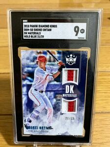 25シリ★大谷翔平ルーキーカード★2018 panini diamond kings dk materials holo blue 21/25★RC★SGC鑑定済9 MINT