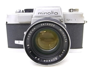 h1014 MINOLTA SR-1 ミノルタフィルムカメラ　MINOLTA ROKKOR-PF 1:1.8 f=55mm ジャンク品