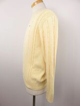 マクレガー　McGREGOR　ケーブル編み　ニットセーター　黄色　ロゴ刺繍入り　綿１００％　日本製　M_画像4