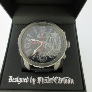 1 jpy start!DIESEL wristwatch diesel black Mr.CARTOON Limited Editionmi Mr. car toe n* Limited Edition DZMC-0001