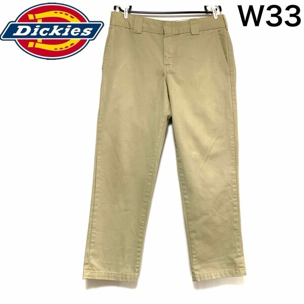 輸入古着 Dickies ディッキーズ ワークパンツ テーパード ベージュ w33