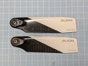 ((●1円スタート●)) ALIGN アライン TB70 純正カーボン テール ローター ブレード 105mm 中古　傷有ります　2本ワンセット