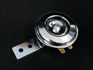 送料込み ミニ クラシック ホーン クローム メッキ 12V●ヴィンテージ/レトロ/旧車/昭和/社外/カスタム