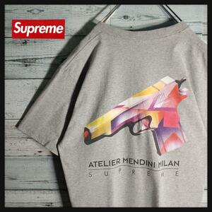 【希少デザイン】シュプリーム☆バックMendini Gun Tee Tシャツ