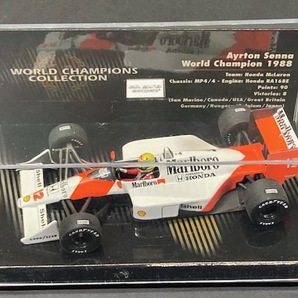 ミニチャンプス 1/43 WORLD CHAMPIONS COLLECTION マクラーレン MP4/4 アイルトン・セナ車 Marlboro仕様の画像3