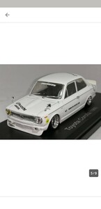 1／43ノレブToyota CoroIIa (1966）改 アルミ深リムローダウン改造 カローラ Rocket Banny デカールカスタム 国産名車