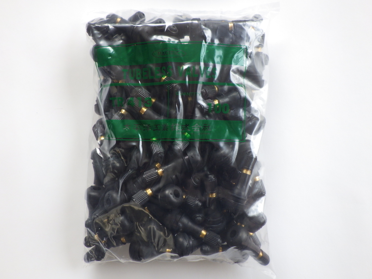 送料無料!PACIFIC 太平洋工業 MADE IN JAPAN TR413CL チューブレスバルブ パッキン付100個(100本)