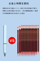 【在庫セール】消しゴム付き 筆跡消去可能なえんぴつ 折れない 芯なし 6カラー 金属先端 削る必要のない 無限鉛筆 インクなしえん_画像5