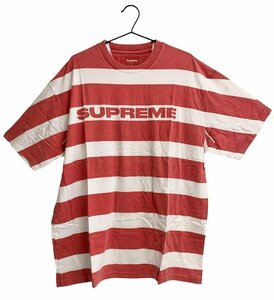 Supreme シュプリーム printed stripe S/S Top ストライプ ボーダー 半袖 Tシャツ 21SS 赤 XL