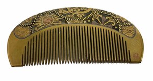  pine flower . comb . kimono small articles gold ground tortoise shell .. hair ornament lacqering 