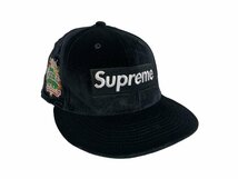 SUPREME シュプリーム New Era ニューエラ ベロア 59 FIFTY ボックスロゴ ベースボールキャップ 帽子 ブラック 7 1/2_画像1