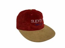 Supreme シュプリーム CLASSIC LOGO 帽子 キャップ コーデュロイ 赤_画像1