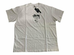 STUSSY ステューシー NIKE ナイキ Tシャツ Short-Sleeve Tee 半袖 ロゴ Tシャツ 白 XLサイズ タグ付き保管品