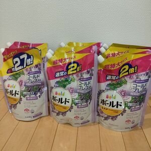 Bold ボールドレノアハピネス　ラベンダー&フローラルガーデン柔軟剤入り洗剤　つめかえ　1230g × 2袋　900g×6袋　