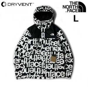 1円～!売切!【正規新品】THE NORTH FACE ANTORA JACKET マウンテンジャケット US限定 防水 高機能 アウトドア(L)黒 白 総柄 180915-B-55