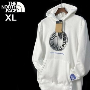 1円～!売切!【正規新品】THE NORTH FACE◆BRAND PROUD HOODIE パーカー スウェット グラフィック ボックスロゴ US限定(XL)白 181130-33の画像3