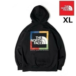 1円～!売切!【正規新品】THE NORTH FACE◆W NOV GRAPHIC HOODIE パーカー US限定 バックプリント 裏起毛 ボックスロゴ(XL)黒181130-30の画像1