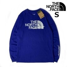 1円～!売切!【正規新品】THE NORTH FACE L/S GI TEE 長袖 Tシャツ ロンT US限定 ハーフドームロゴ 男女兼用 ビッグロゴ(S)青 180902-20_画像1