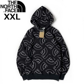 1円～!売切!【正規新品】THE NORTH FACE◆ALL OVER PRINT HOODIE パーカー US限定 裏起毛 ハーフドームロゴ(XXL)黒 総柄 181130-35の画像3