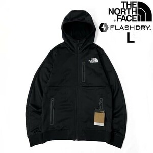 1円～!売切!【正規新品】THE NORTH FACE◆PIONEER PEAK FULLZIP HOODIE トラックジャケット パーカー US限定 速乾 裏起毛(L)黒 180915-45