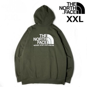 1円～!売切!【正規新品】THE NORTH FACE◆THROWBACK HOODIE プルオーバー パーカー US限定 裏起毛 男女兼用(XXL)緑 カーキ 181130-30