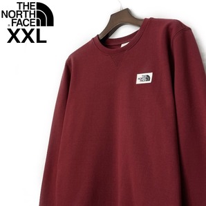 1円～!売切!【正規新品】THE NORTH FACE◆HERITAGE PATCH CREW トレーナー スウェット US限定 上質 裏起毛 ロゴパッチ(XXL)赤 181130-28の画像2