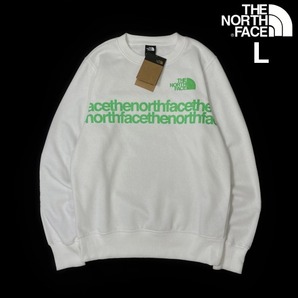 1円～!売切!【正規新品】THE NORTH FACE◆COORDINATES CREW トレーナー スウェット US限定 男女兼用 立体ロゴ グラフィック(L)白 181130-33の画像1