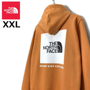 1円～!売切!【正規新品】THE NORTH FACE BOX NSE PULLOVER HOODIE パーカー US限定 バックプリント 裏起毛 男女兼用(XXL)オレンジ181130-10の画像2