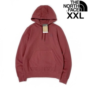 1円～!売切!【正規新品】THE NORTH FACE◆GARMENT DYE HOODIE パーカー US限定 ガーメントダイ 立体ロゴ 裏起毛(XXL)赤 ピンク 181130-10