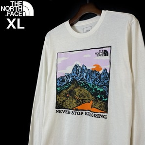 1円～!売切!【正規新品】THE NORTH FACE◆L/S GRAPHIC INJECTION TEE 長袖 Tシャツ ロンT US限定 グラフィック 上質(XL)白 180902-5の画像2