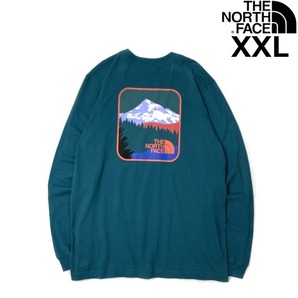 1円～!売切!【正規新品】THE NORTH FACE◆L/S PARKS TEE 長袖 Tシャツ ロンT US限定 バックプリント キャンプ アウトドア(XXL)緑 180902-5の画像1