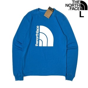 1円～!売切!【正規新品】THE NORTH FACE◆L/S COORDINATES TEE 長袖 Tシャツ ロンT US限定 立体ロゴ 上質 アウトドア(L)青 180902-5の画像1