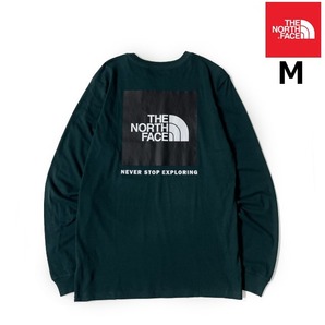 1円～!売切!【正規新品】THE NORTH FACE◆L/S BOX NSE TEE 長袖 Tシャツ ロンT US限定 ボックスロゴ 男女兼用 キャンプ(M)緑② 180902-5の画像1