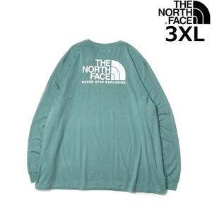 1円～!売切!【正規新品】THE NORTH FACE◆L/S THROWBACK TEE 長袖 Tシャツ ロンT US限定 ビッグロゴ 男女兼用 キャンプ(3XL)緑 180902-5