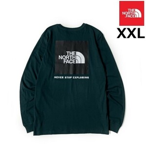 1円～!売切!【正規新品】THE NORTH FACE◆L/S BOX NSE TEE 長袖 Tシャツ ロンT US限定 ボックスロゴ 男女兼用 キャンプ(XXL)緑② 180902-5