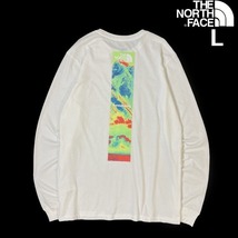 1円～!売切!【正規新品】THE NORTH FACE◆L/S GRAPHIC INJECTION TEE 長袖 Tシャツ ロンT US限定 レインボー 男女兼用(L)白 180902-5_画像1