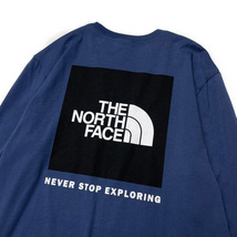 1円～!売切!【正規新品】THE NORTH FACE◆L/S BOX NSE TEE 長袖 Tシャツ ロンT US限定 ボックスロゴ 男女兼用 キャンプ(L)青 180902-5_画像4