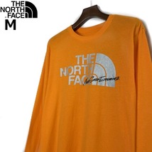 1円～!売切!【正規新品】THE NORTH FACE◆L/S GRAPHIC INJECTION TEE 長袖 Tシャツ ロンT US限定 メタリックシルバー(M)オレンジ 180902-5_画像2