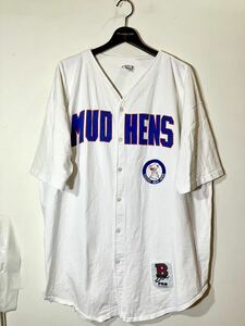 90s USA製 old vintage Boa SPORTS WEAR ボア ベースボールシャツ 白 XXL TOLEDO MUD HENS トレド・マッドヘンズ オーバーサイズ MLB 傘下