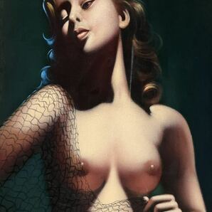70's？ ベルベットペインティング ピンナップガール ヌード ビンテージ 油彩 油絵 額装 裸婦 人物画 油彩画 の画像2
