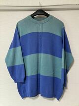 90's liz&co ワイドボーダー コットンニット USA ビンテージ 古着_画像1