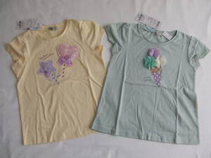 新品未使用★エニィファムキッズ★Tシャツ２枚セット★130㎝★シャラシャラビーズほか★夏★女の子★any FAM KIDS★匿名配送送料無料