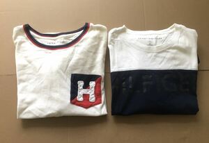 【2枚セット】 Tommy Hilfiger トミーヒルフィガー Tシャツ 半袖 ショートスリーブ　ホワイト ネイビー ブランド