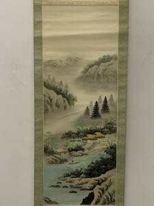Art hand Auction k calligraphy painting collection [exquisite Japanese circulation hand-drawn silk cloth painting bone painting scroll character painting landscape] hand-painted national painting Chinese antiques period objects ornaments prizes 3.21, artwork, painting, Ink painting