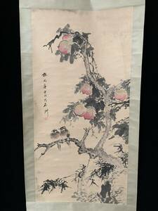 Art hand Auction k Calligraphy and Paintings Collection of Calligraphy and Paintings Tang Clouds [Peach Blossom Painting, Large 4 shaku Chudo painting, Hand-painted: Hand-painted, national painting, Chinese antiques, antiques, ornaments, prizes 3.21, Artwork, Painting, Ink painting