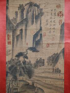 Art hand Auction kChinese ancient paintings, old collection, calligraphy, paintings, calligraphy, Jing Hao [Purely hand-crafted calligraphy, San-shaku Chu-do, landscape] Collection, hand-painted, national painting, Chinese ancient art, antique, ornament, prize, 4.15, Artwork, Painting, Ink painting