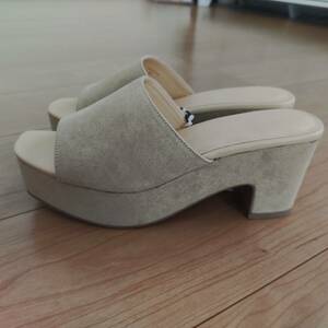  new goods cow leather manner fake suede thickness bottom beautiful legs sandals M 23.5cm