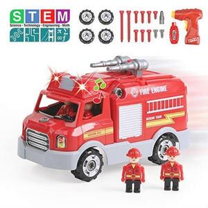 ◆送料無料 REMOKING 車おもちゃ 組み立ておもちゃ 消防車おもちゃ DIY 車セット おもちゃ 男の子 子供玩具 知育 おもちゃ おもちゃ