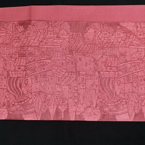 【渡文】 特選西陣織袋帯 纐纈 「西洋城下町柄」  e-356の画像3